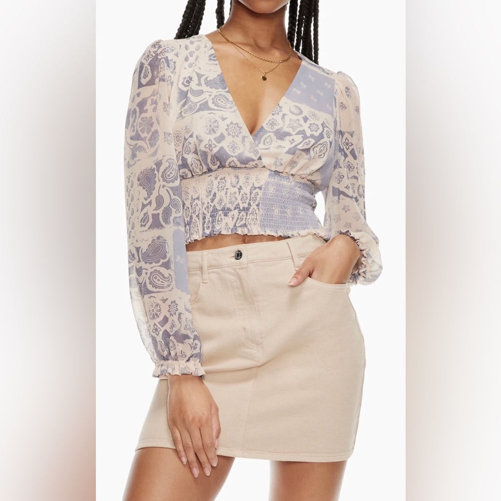 Aritizia Wilfred Whistful wood block printed top